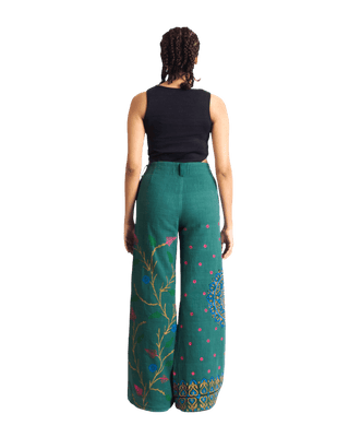 "PEACOCK GARDEN" BLOCKPRINT KHADDAR PANTS