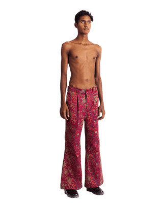 "TANGERINE" JACQUARD WOVEN TROUSERS