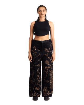 "GOLDEN" SILK BLOCKPRINT TROUSERS