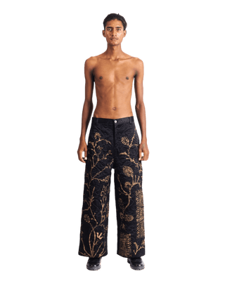 "GOLDEN" SILK BLOCKPRINT TROUSERS