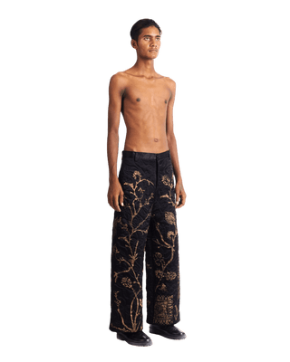 "GOLDEN" SILK BLOCKPRINT TROUSERS