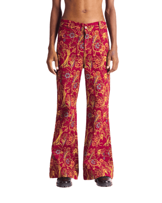 "RED AFFAIR" JACQUARD WOVEN TROUSERS