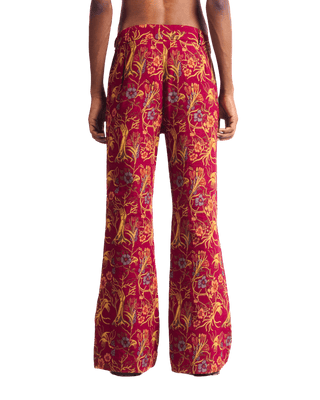 "RED AFFAIR" JACQUARD WOVEN TROUSERS