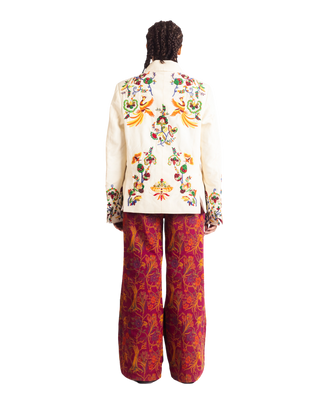 "PAINTED BIRD" SILK JACKET