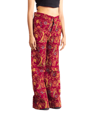 "RED AFFAIR" JACQUARD WOVEN TROUSERS