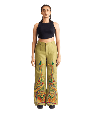 "PEACOCK SYMPHONY" TROUSERS