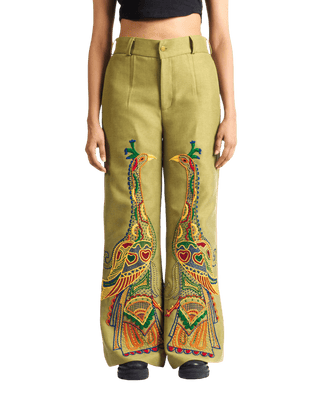 "PEACOCK SYMPHONY" TROUSERS