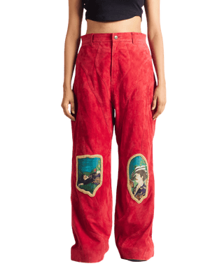 "CHRISTMAS CAROL" SUEDE TROUSERS