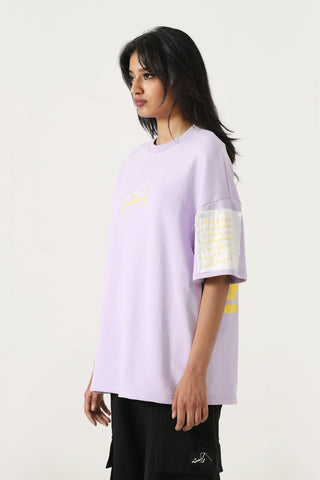 "my place" printed patchwork t shirt