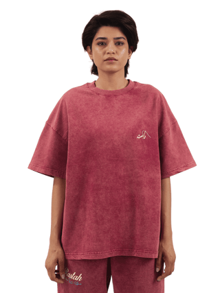 Maroon Acid Wash Made in Pak T-Shirt (V4)