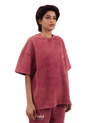 Maroon Acid Wash Made in Pak T-Shirt (V4)