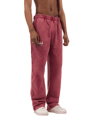 Maroon Acid Wash Made in Pak Sweatpants (V4)