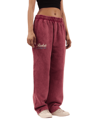 Maroon Acid Wash Made in Pak Sweatpants (V4)