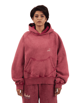 Maroon Acid Wash Made in Pak Hoodie (V4)