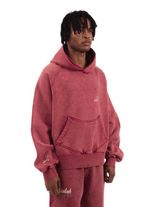 Maroon Acid Wash Made in Pak Hoodie (V4)