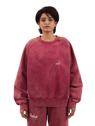 Maroon Acid Wash Made in Pak Sweatshirt (V4)