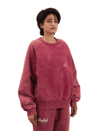 Maroon Acid Wash Made in Pak Sweatshirt (V4)