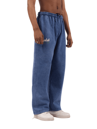 Blue Acid Wash Made in Pak Sweatpants (V4)