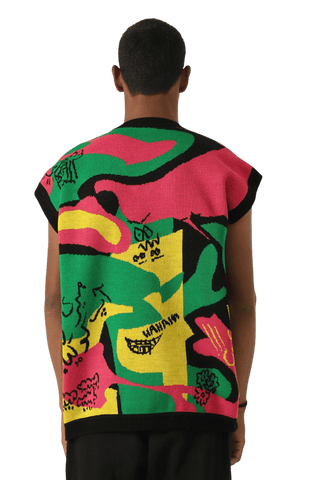 "cartoon mind" knit vest