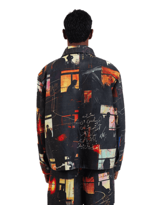 "Nocturnal Reverie" Abstract Printed Coach Jacket