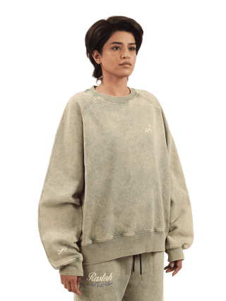 Seafoam Acid Wash Made in Pak Sweatshirt (V4)