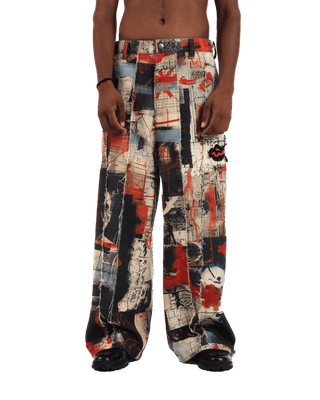 "Artistry in Motion" Printed Straight Leg Trousers