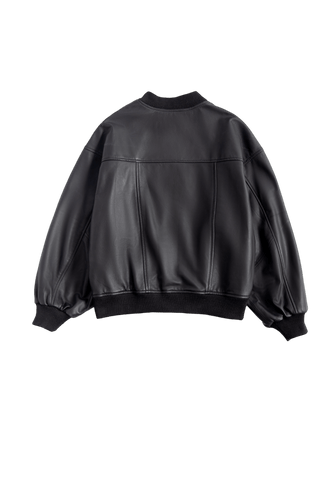 "LADDERSHED" EMBROIDERED LEATHER SWEATER