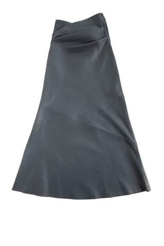 "SERPENTINES GARDEN" PANELED LEATHER SKIRT