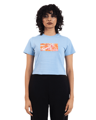 "Radiant Horizon" Baby Blue Crop Top