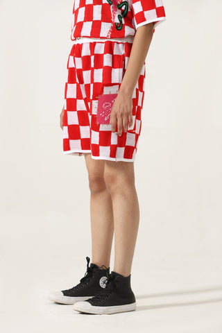 Knit check shorts