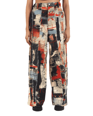 "Artistry in Motion" Printed Straight Leg Trousers