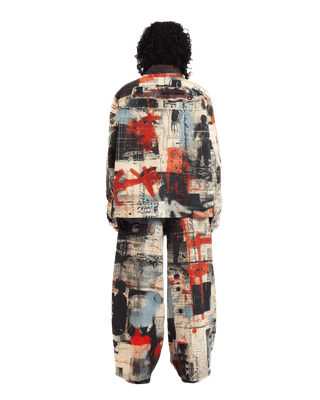 "Ethereal Loop" Abstract Printed Coach Jacket