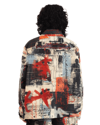 "Ethereal Loop" Abstract Printed Coach Jacket