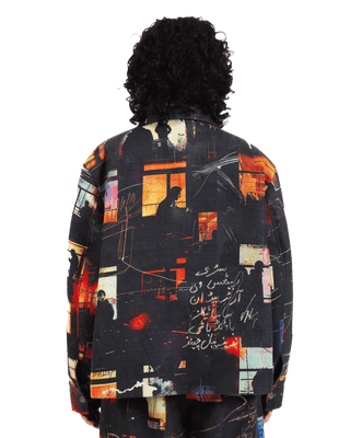 "Nocturnal Reverie" Abstract Printed Coach Jacket