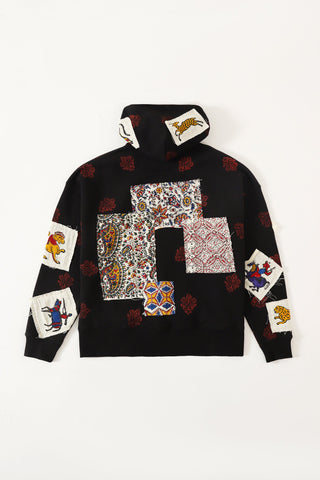 patchwork blockprint hoodie v4
