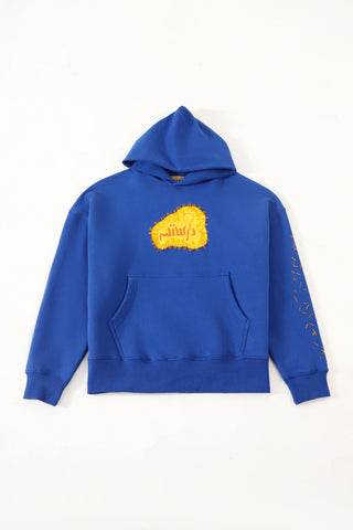 "remembrance" royal blue printed hoodie