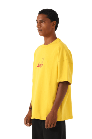 "azaadi" printed mustard t shirt