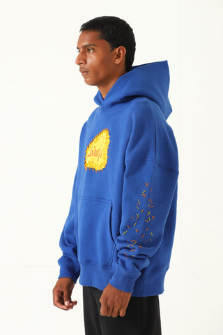 "remembrance" royal blue printed hoodie