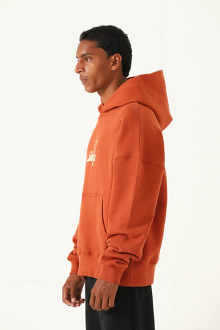 deep rust logo hoodie