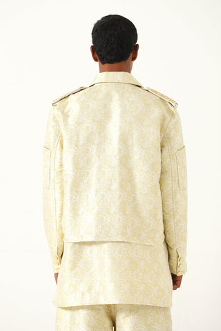 CREME SILK BROCADE JACKET