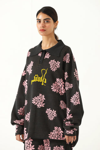 "jasmine garden" knit sweatshirt