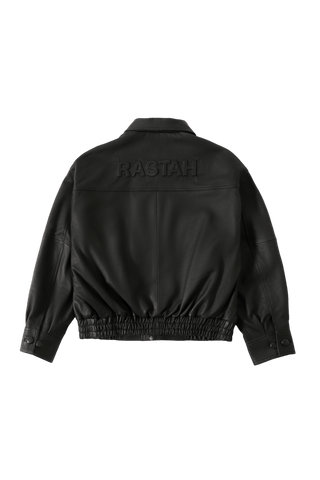 "95" OVERSIZED LEATHER EMBOSS JACKET