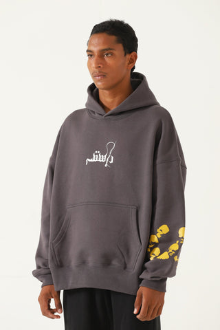 "loot liya" patchwork grey hoodie