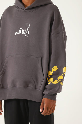 "loot liya" patchwork grey hoodie