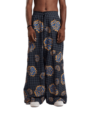 "Midnight Garden" Handwoven Block Printed Trousers