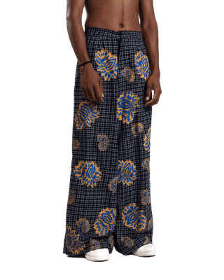 "Midnight Garden" Handwoven Block Printed Trousers