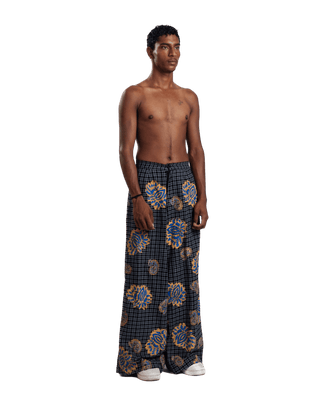 "Midnight Garden" Handwoven Block Printed Trousers