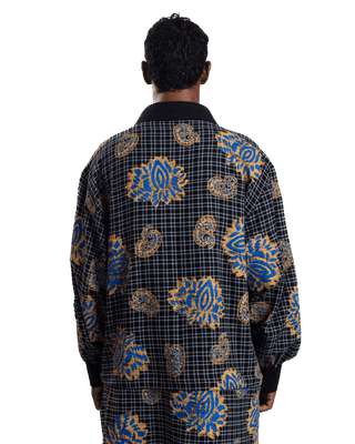 "Nocturnal Bloom" Handwoven Cotton Long Shirt