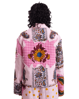 "Sunburst Meadow" Hand Block Printed Jacket