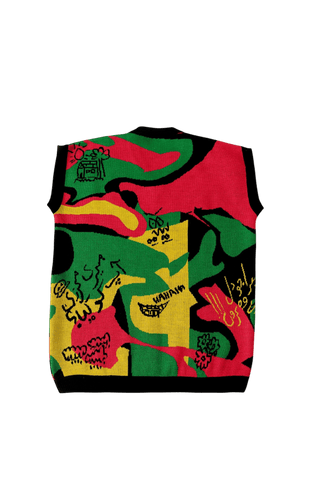 "cartoon mind" knit vest